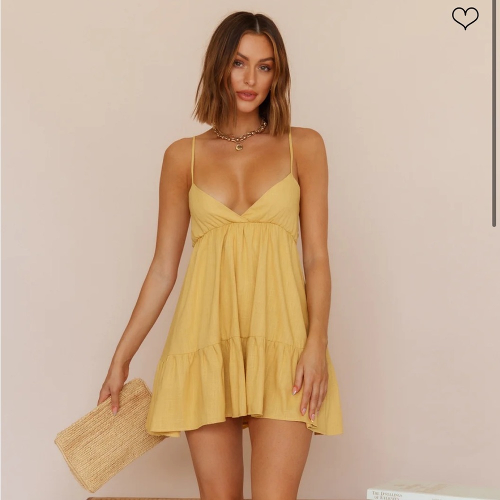NWT Fortunate One Vanny Dress Mustard Size 4